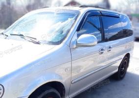 Дефлекторы окон (ветровики) Kia Carnival I 2002-2006 (Киа Карнивал) Кобра Тюнинг